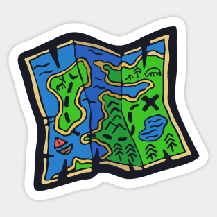 Outdoor Travel or Pirate Treasure Map Sticker